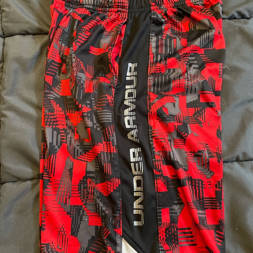 Under Armour Red and Black Athletic Shorts